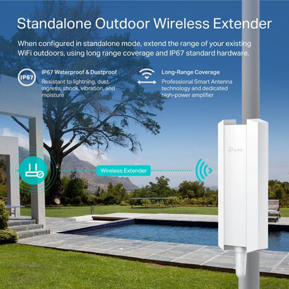 TP-Link Omada EAP610-Outdoor AX1800 Indoor/Outdoor WiFi 6 Access Point - White