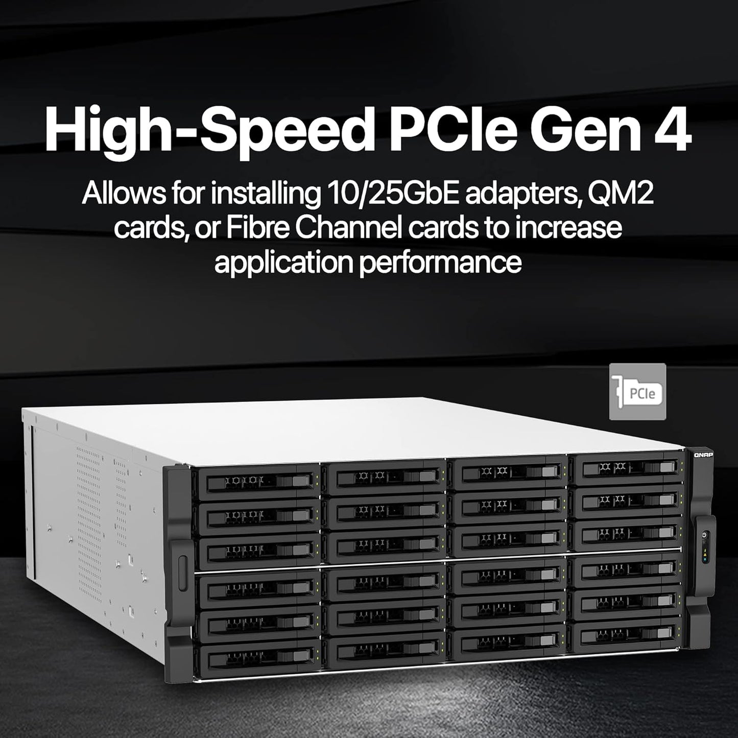 QNAP TS-h3087XU-RP-E2378-64G 30 Bay Dual 10GbE 4U Rackmount Hybrid NAS