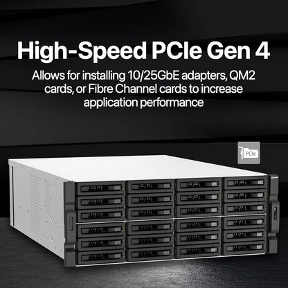 QNAP TS-h3087XU-RP-E2378-64G 30 Bay Dual 10GbE 4U Rackmount Hybrid NAS