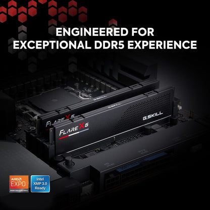 G. SKILL Flare X5 128GB (2 x 64GB) DDR5 RAM 6000MHz CL36 Gaming Workstation Memory