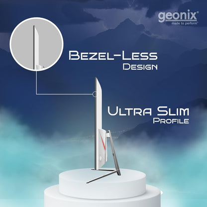 Geonix Argon 32" 75Hz 1080p Full HD LED Panel Curved Monitor with Dual Speakers - White