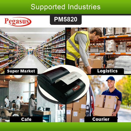 PEGASUS PM5820 58mm Portable Bluetooth Thermal Receipt Printer
