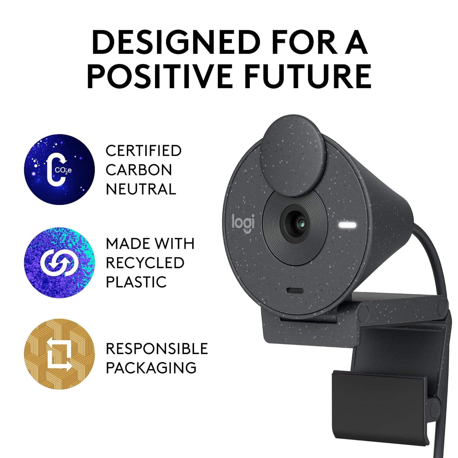 Logitech BRIO 300 FHD USB Type-C Graphite Webcam description image 13