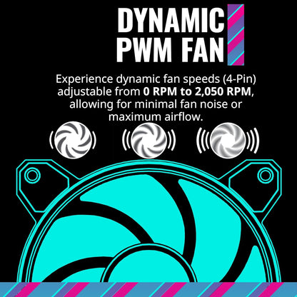 Cooler Master MF120 Halo 2 120mm PWM Duo-Ring ARGB Computer Case Fan - Black