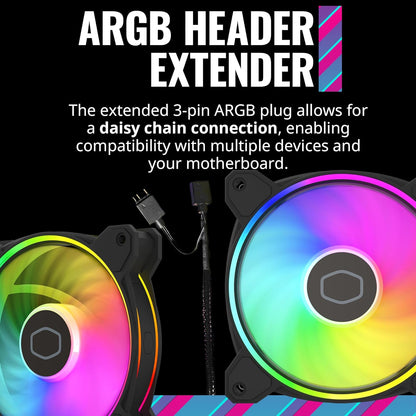Cooler Master MF120 Halo 2 120mm PWM Duo-Ring ARGB Computer Case Fan - Black