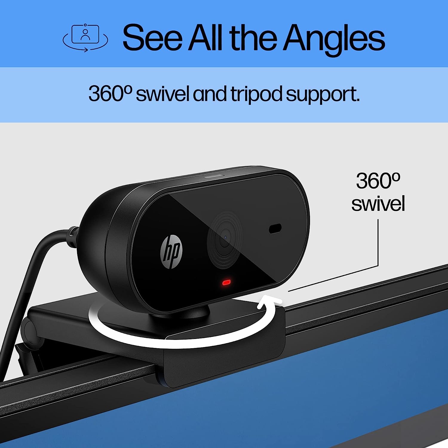 HP 320 FHD Webcam USB-A Web Camera Mic Privacy Cover