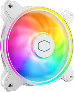 Cooler Master MF120 Halo 2 120mm PWM Duo-Ring ARGB Computer Case Fan - White