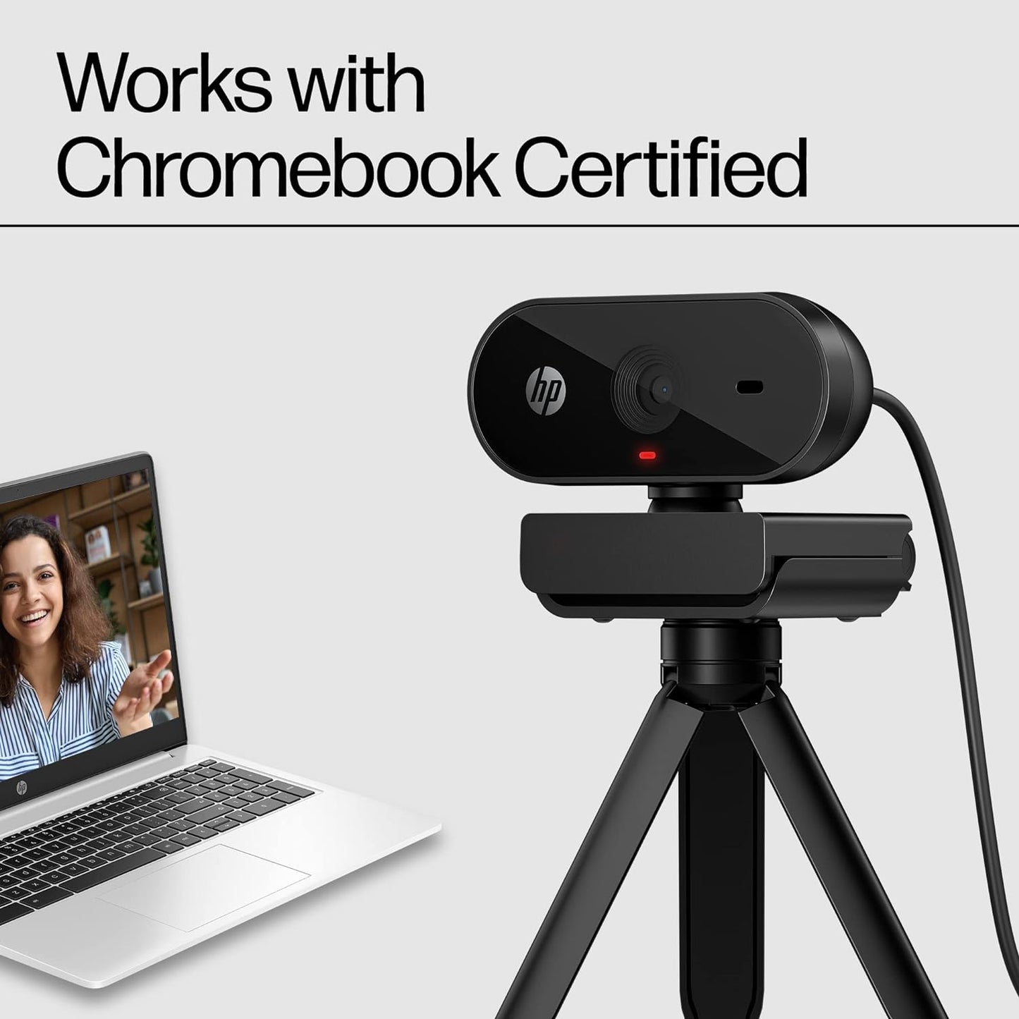 HP 320 FHD Webcam - USB-A Computer Camera with Mic & Privacy Cover - for Desktop, Laptop, & Chromebook