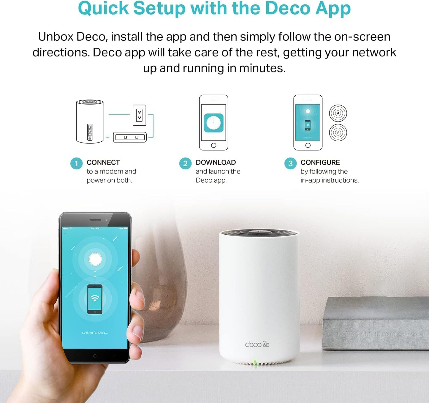 TP-Link AXE5400 Deco XE75 Tri-Band AI-Driven Mesh Wi-Fi 6E System - 1 Pack