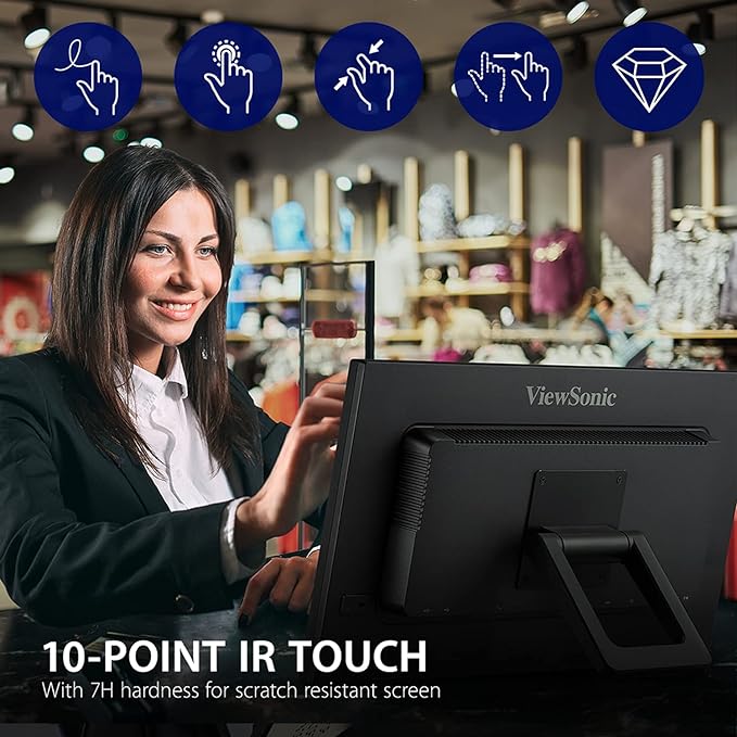 ViewSonic TD2223 22” FHD 75Hz VA Panel IR Touch Screen Monitor with Integrated Speakers