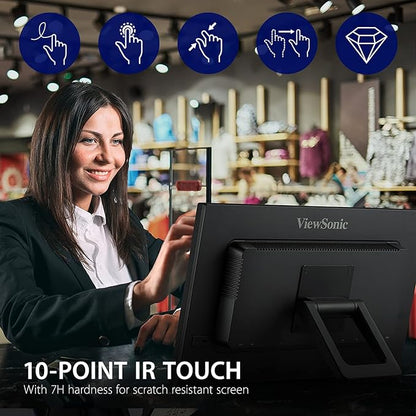 ViewSonic TD2223 22” FHD 75Hz VA Panel IR Touch Screen Monitor with Integrated Speakers