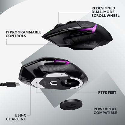 Logitech G502X Lightspeed Wireless Gaming Mouse with Hero 25K Gaming Sensor