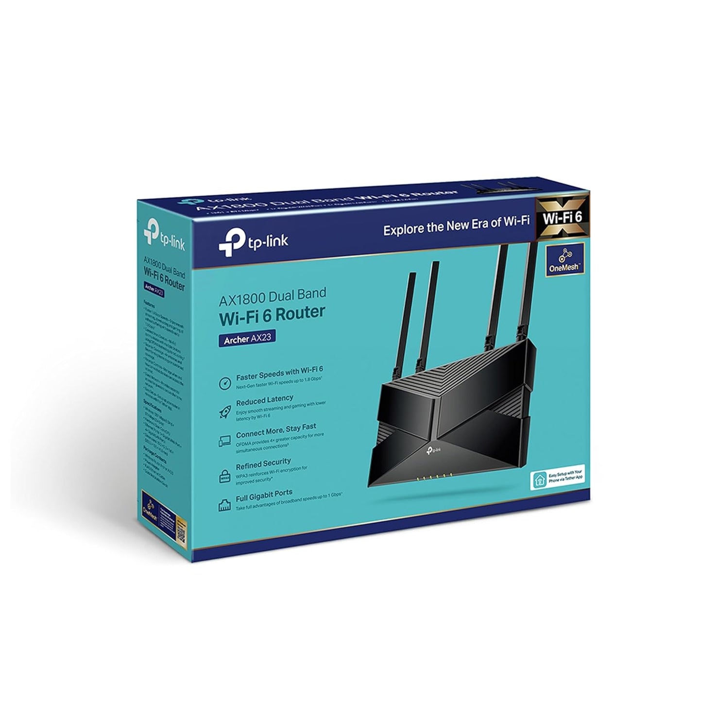 TP-Link AX1800 Archer AX23 Dual-Band Gigabit Wi-Fi 6 Router - Black