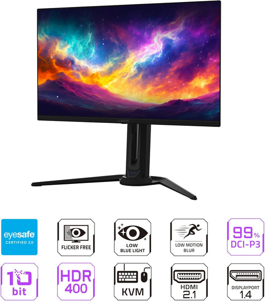 GIGABYTE AORUS FO27Q3 27" 360Hz 1440p QHD HDR Ready OLED Panel Gaming Monitor with Dual Speakers - Black