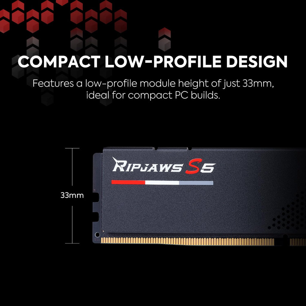 G.Skill Ripjaws S5 32GB (2x16GB) DDR5 RAM 6000MHz CL36 Desktop Memory - Black