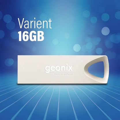 Geonix 16GB USB 2.0 Silver Keyring Design Lightweight Pendrive | 5-Year Warranty
