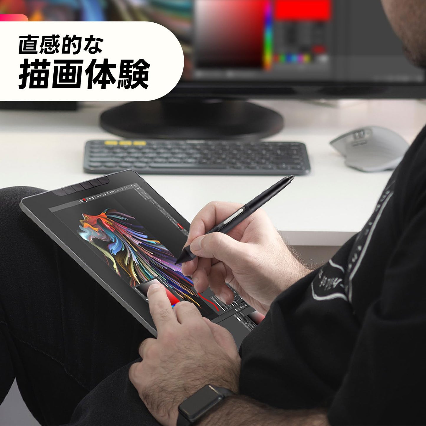 ViewSonic GD1330 13.33" 1080p FHD USB Type-C Tempered Glass Panel Digital Graphics Pen Tablet
