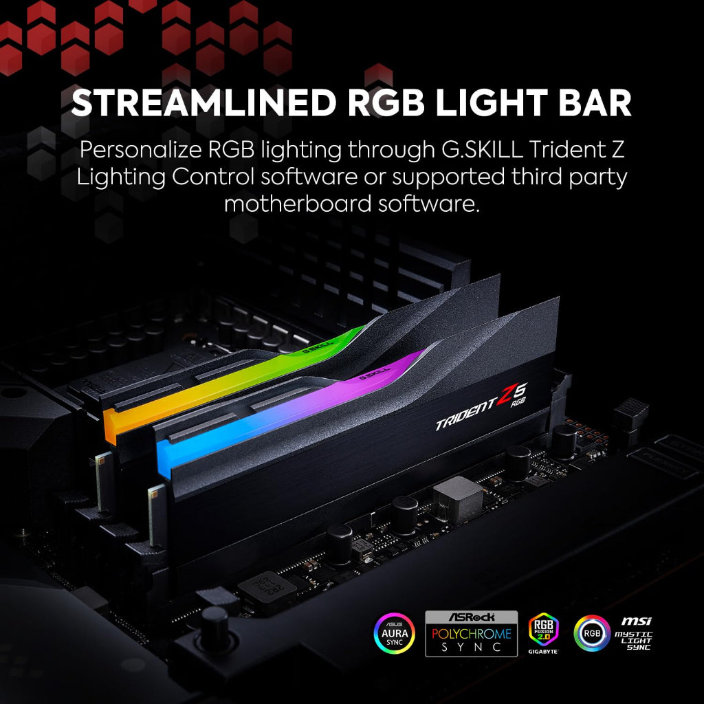 G.Skill Trident Z5 RGB 32GB (2x16GB) DDR5 RAM 7600MHz CL36 Desktop Memory - Black