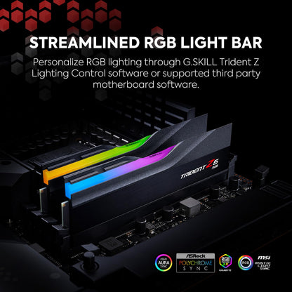 G.Skill Trident Z5 RGB 32GB (2x16GB) DDR5 RAM 7600MHz CL36 Desktop Memory - Black