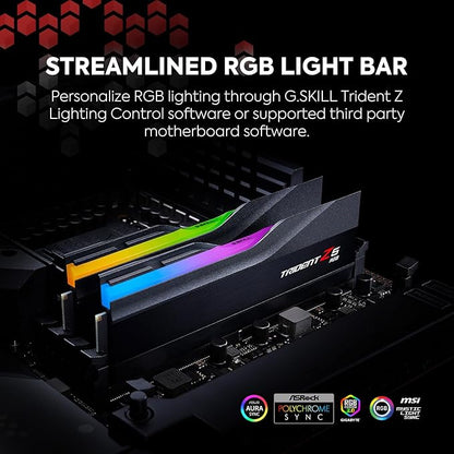G.Skill Trident Z5 RGB (Intel XMP) 64GB (2x32GB) DDR5 6400 MHz CL32 Desktop Memory