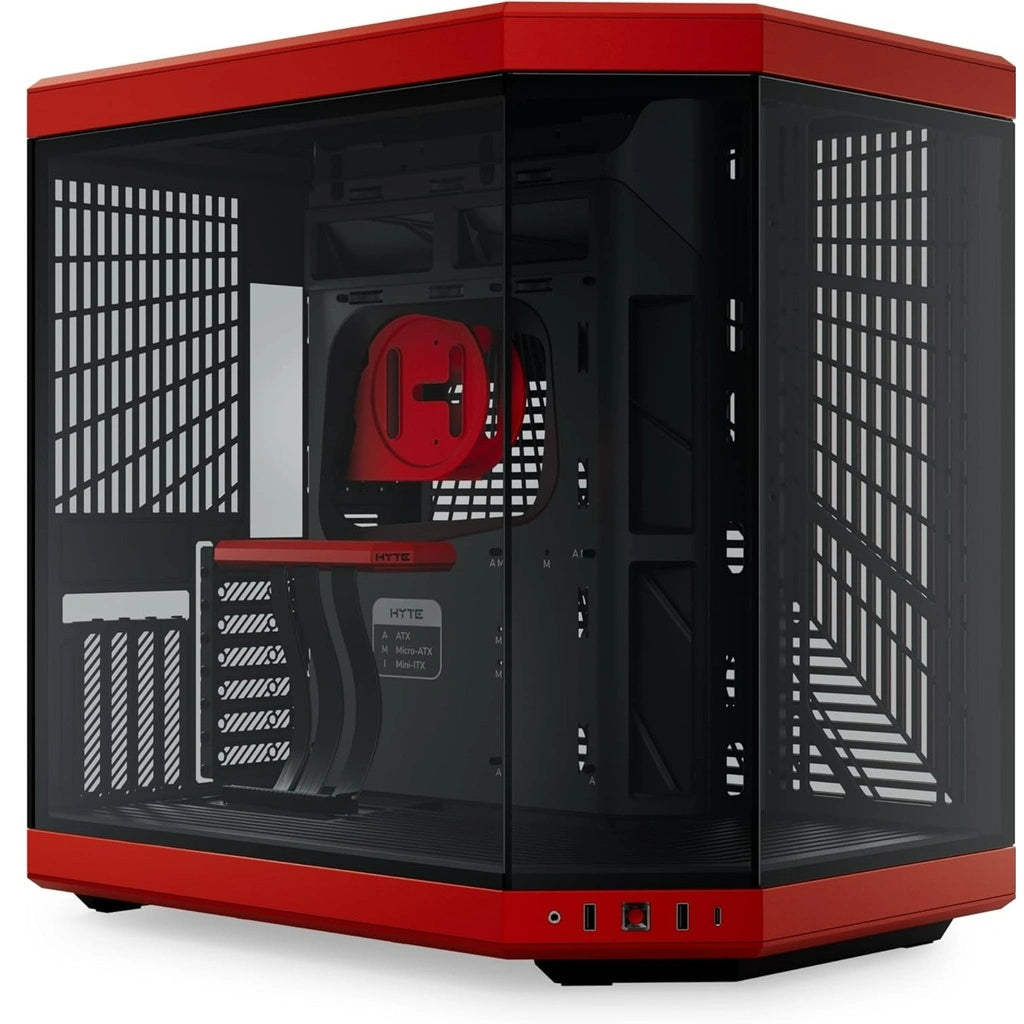 HYTE Y70 Mid-Tower PC ATX Case with Modern Aesthetic Case-Black Cherry