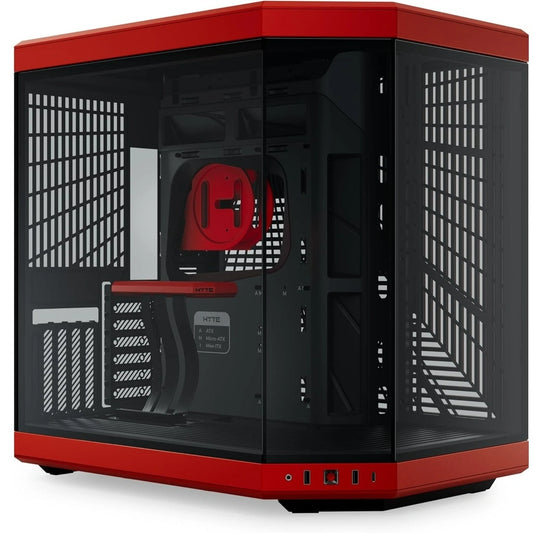 HYTE Y70 Mid-Tower PC ATX Case with Modern Aesthetic Case-Black Cherry