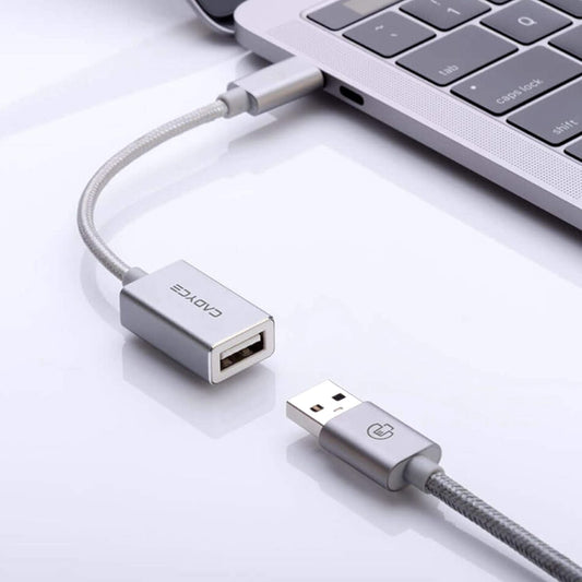 Cadyce CA-C3AF Cadmium Premium Braided USB Type C to USB 3.0 A Type Female Converter
