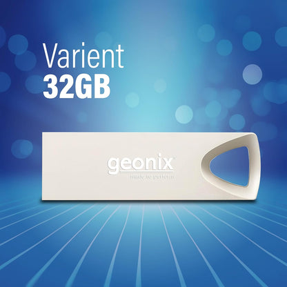 Geonix 32GB USB 2.0 Silver Keyring Design Lightweight Pendrive | 5-Year Warranty