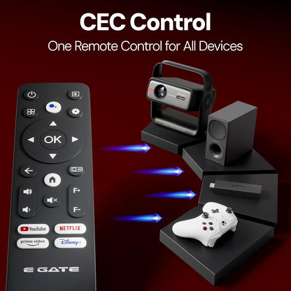 EGATE Zen 9X Google TV Projector Native 1080P 900 ISO Lumens 4K Support Netflix & Prime Video WiFi 6