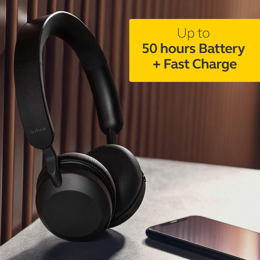 Jabra Elite 45H On Ear Wireless Bluetooth Noise Cancellation Headphone with Mic - Titanium Black