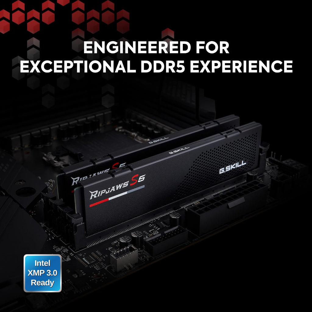 G.Skill Ripjaws S5 32GB (2x16GB) DDR5 RAM 6000MHz CL36 Desktop Memory - Black