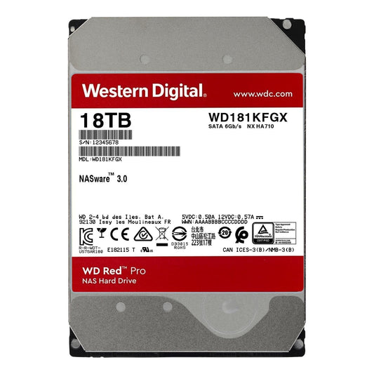 Western Digital WD Red Pro 18TB 3.5" SATA 7200RPM NAS Internal Hard Disk Drive