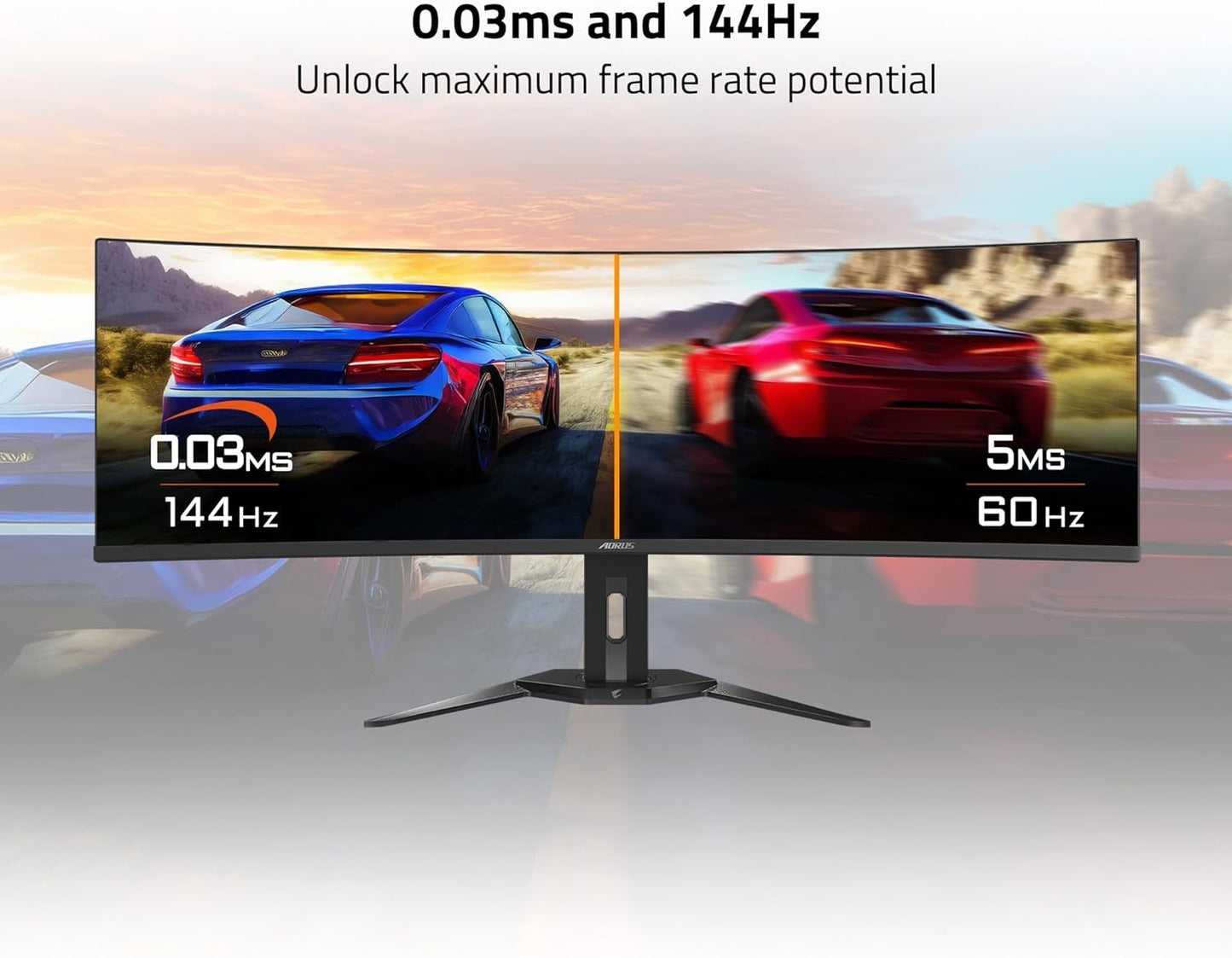 GIGABYTE AORUS CO49DQ 49" 144Hz 1440p DQHD HDR OLED Ultrawide Curved Gaming Monitor with Dual Speakers - Black