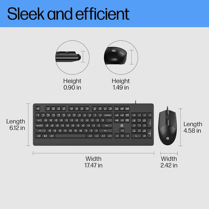 HP KM180 Wired Mouse and Keyboard Combo
