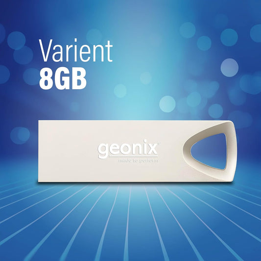 Geonix 8GB USB 2.0 Silver Keyring Design Lightweight Pendrive | 5-Year Warranty