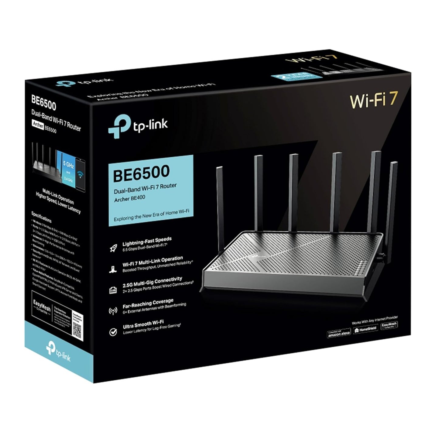 TP-Link BE6500 Archer BE400 Dual-Band Whole Home EasyMesh Wi-Fi 7 Router
