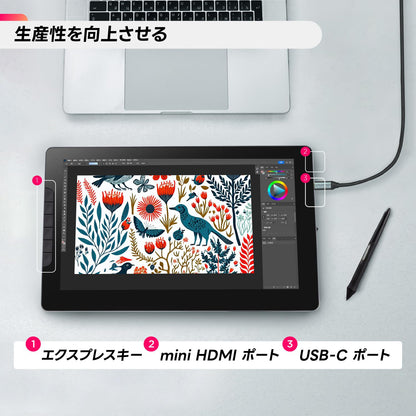 ViewSonic GD1330 13.33" 1080p FHD USB Type-C Tempered Glass Panel Digital Graphics Pen Tablet