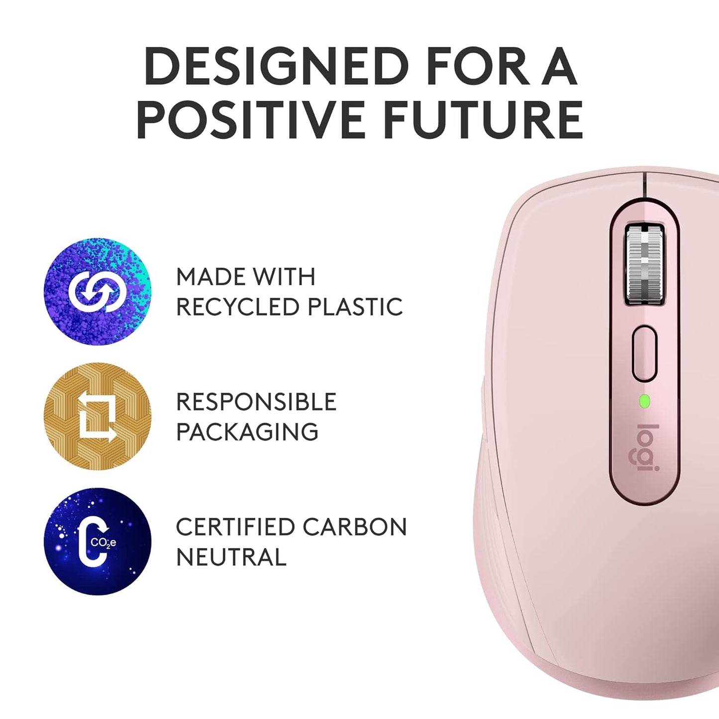 Logitech Master Series MX Anywhere 3S 8000 DPI Compact Wireless Mouse - Rose
