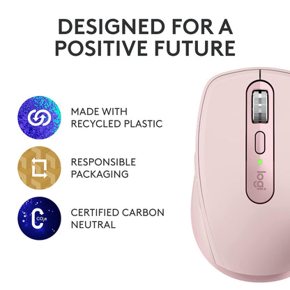 Logitech Master Series MX Anywhere 3S 8000 DPI Compact Wireless Mouse - Rose