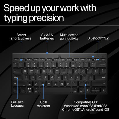 HP 350 Compact Multi-Device Bluetooth Wireless Keyboard