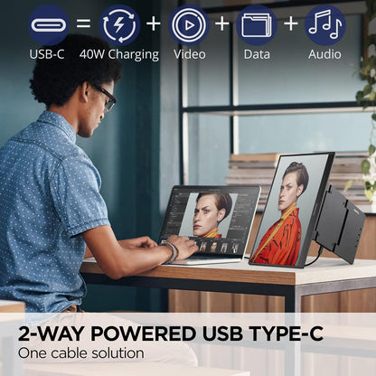 ViewSonic VP16-OLED 16" 60Hz 1080p FHD USB Type-C OLED Panel Portable Monitor with Speakers