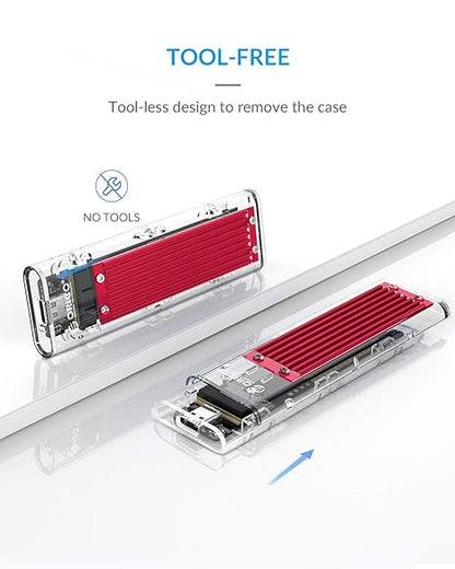 [RePacked] ORICO Transparent -Free USB3.1 Type-C Gen2 10Gbps to m.2 SSD Enclosure for Intel 660p NVMe m-Key SSD up to 2TB