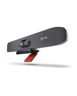 Poly Studio R30 USB 4K Video Bar for Small Conference Spaces with Inbuilt Webcam and Speaker - Black
