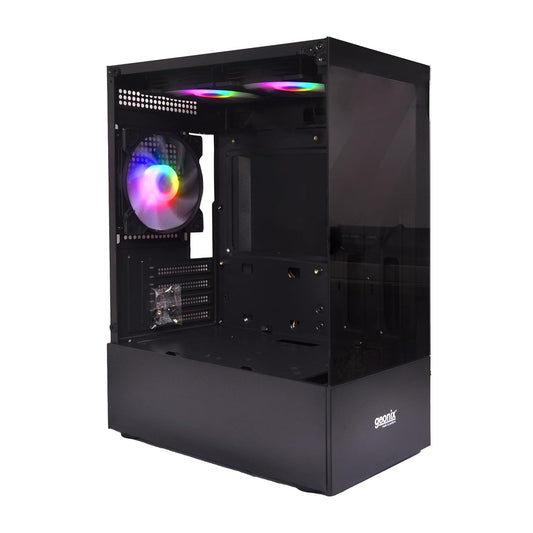 Geonix X30 3 RGB Fans Tempered Glass Panel ATX Gaming Cabinet/Computer Case - Black
