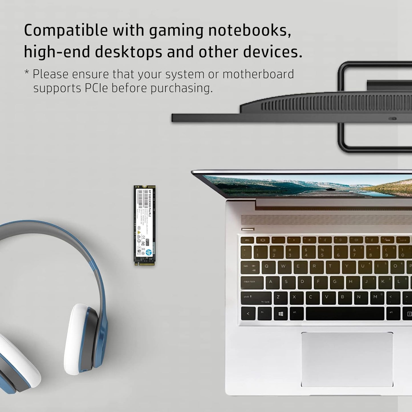 HP EX900 Pro 512GB NVMe PCIe Gen3 M.2 2280 3D NAND Internal SSD