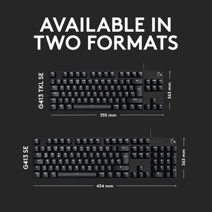 Logitech G413 TKL SE White backlighting Mechanical Gaming Keyboard - Black