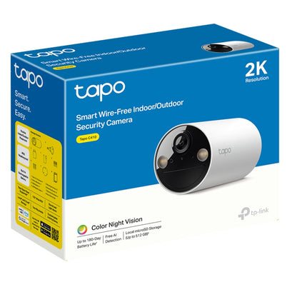 TP-Link Tapo C410 3MP 2K QHD Smart Wire-Free Indoor/Outdoor Security Camera - White