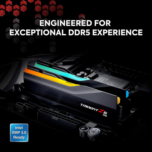 G.Skill Trident Z5 RGB 32GB (2x16GB) DDR5 RAM 7600MHz CL36 Desktop Memory - Black