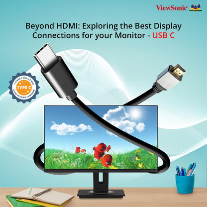 ViewSonic 24 Inch IPS FHD Professional Monitor USB Type-C and 2W Dual Speakers