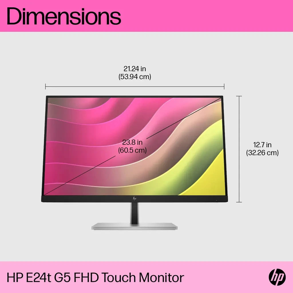 HP E24T G5 23.8-inch Full HD IPS Touch Screen Monitor with On-Screen Controls